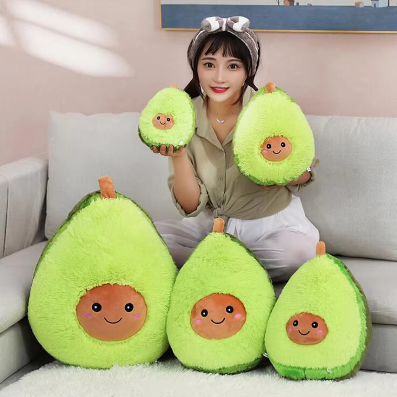 Smiling Avocado Stuffed Plush Toys Filled Dolls Soft Sofa Plants Cushion Cartoon Fruit Pillow Soft Cushion Pillow Children Gifts