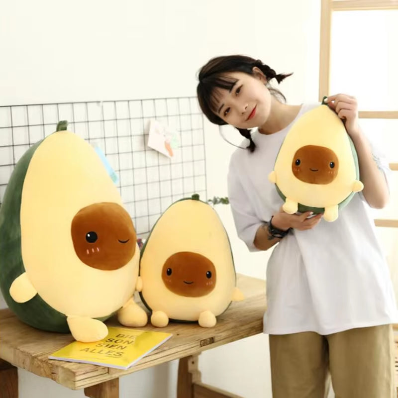 Smiling Avocado Stuffed Plush Toys Filled Dolls Soft Sofa Plants Cushion Cartoon Fruit Pillow Soft Cushion Pillow Children Gifts