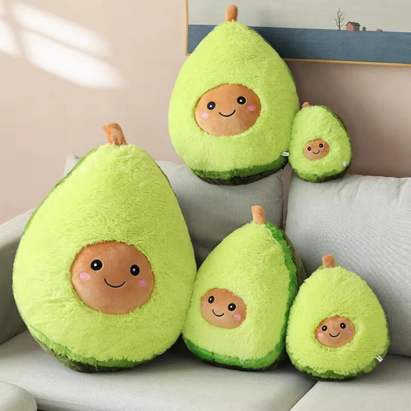 Smiling Avocado Stuffed Plush Toys Filled Dolls Soft Sofa Plants Cushion Cartoon Fruit Pillow Soft Cushion Pillow Children Gifts